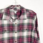 Carhartt  Large 12 14 Top Flannel Button‎ Down Shirt Red Green White Cotton 1230 Photo 3