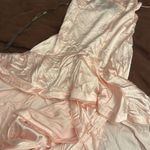 Alice + Olivia NWT pink stretch satin high low lace trim low back dress Photo 7