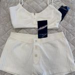 Brandy Melville White Ribbed Set Photo 0