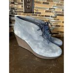 Cole Haan  X Air Women's Ankle Boots Booties Wedge Size 9 B Cornflower Blue Suede Photo 4