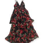 Rococo Sand Tiered Maxi Dress, Black Red Roses, Size XS New w/Tag $478 SOLD OUT Photo 13