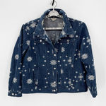 Laura Ashley  Southwest indigenous Aztec Embroidered bling jean jacket size XL Photo 0