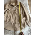 Thread & Supply‎ Women's Cream Fleece Sherpa Shirt Jacket Shacket Size S Tan Photo 7
