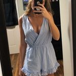 Dress Up Blue Ruffled Romper Photo 0