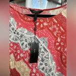 BCBGMAXAZRIA  Curry Red Combo CHRISTELLE Ruching Jersey Dress Size XS NWT Photo 9