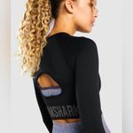 Gymshark Black FLEX SPORTS LONG SLEEVE CROP TOP Size Small Photo 5