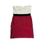 Bebe New Bandadge Dress Size XL Bodycon Red Gold Shimmer Mini Cocktail Glam Gala Photo 9