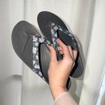 Crocs Women's Gray Floral Sandals size 9 iconic comfort flip flops Photo 3