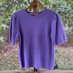 Slim Factor By Investments Women's Purple Fuzzy Short Sleeve Sweater Size M. NEW Size M Photo 0