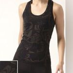 Athleta NWT  Momentum XXS Tank Top Seamless Black Paisley Racerback Photo 0