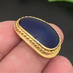 Vintage EDGAR BEREBI Navy Blue Cabochon Gold Photo 9