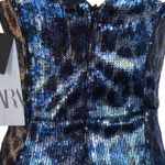 ZARA Blue Leopard Animal Print Sequin Dress Size Small NEW Photo 2