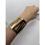 Estate Find Vintage Metal Cuff Bracelet Gold Color Modern Design 2.25" Wide Photo 8