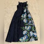 Kay Unger NWOT  Barbara Floral Sleeveless cape navy Gown Sz 2 Photo 6