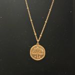 Gold tone costume Libra coin necklace as shown preowned Photo 0