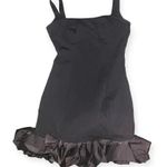 AEL Ruffle Square Neck Minidress Black Size XS Photo 1