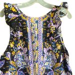 Free People Summer in Tulum Linen Blend Tunic Black Floral Size Medium Photo 6