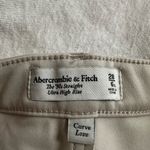 Abercrombie & Fitch 90s Straight Ultra High Rise Jeans Cream Faux Leather Y2K Photo 4