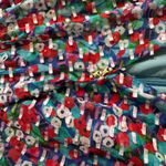 Saloni Brooke Dress Blue Poppyfield 4 Silk Abstract Floral flutter sleeve mini Red Photo 13