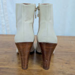 Louise et Cie  Verdana White Leather Heeled Ankle Boots Size 9.5M Photo 5