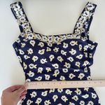 Gottex Swimsuit Medium Navy Floral Metallic Coastal One Piece Modest VTG 70s Blue Photo 13