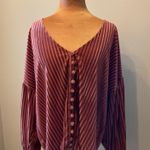 Grade & Gather Burgundy light velvet batwing top Photo 0