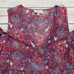 Lucky Brand  Womens Pink Printed Cold Shoulder Baby Doll Top S Boho Photo 1
