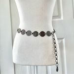 Vintage Metal Mixed Color Hammered Round Coin Plate Chain Link Belt One Size Photo 0