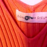 Orange ribbed cropped long sleeve Donnee Par Dieu top Photo 3