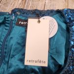 Retrofête Retrofete Aubrielle Sequin Mini Dress Blue/Green Size XS NWT Long Sleeve V Neck Photo 10