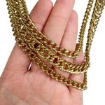 Chunky Gold Tone Curb Cuban Multi Chain Link Layered Necklace Photo 1