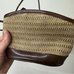 Vintage Tan Woven Crossbody Handb Purse Brown Leather Trim Mini Boho 90s Photo 1