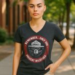 Mighty fine SMOKEY THE BEAR "Only You Prevent Wildfires" Dark Gray T-Shirt Top ~ Women's XS Photo 0