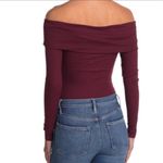 AFRM Bodysuit Black Ribbed Off Shoulder Long Sleeve Bodysuit Sz S EUC Photo 13