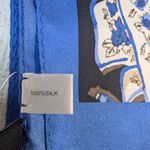 Talbots  100% Silk Scarf – Black Blue Vanity Print Accessory Photo 3