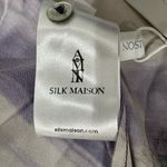 Silk Maison Maxi Dress Medium Purple Black Abstract Print Long Sleeve Cutout Purple Photo 14