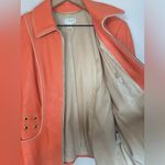 St John Sport by Marie Gray Orange Tangerine Leather Full Zip Jacket Medium Photo 9