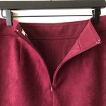 Loft Burgundy Suede Mini Skirt Photo 6