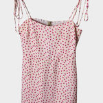 Resa Odi Strawberry Print Mini Dress Small Pink Tie Strap Coquette Photo 0