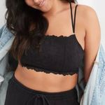 Aerie Holiday Best Lace Longline Bralette Black XXL Photo 0