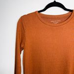 American Eagle Soft & Sexy Plush Rust Orange Ribbed Long Sleeve Tee Photo 2