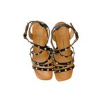 Dolce Vita Leather Wedge Strappy Sandals Size 6.5 Black with Silver Studs Photo 2