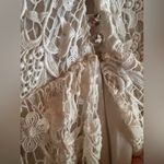 Vintage Felix Arbeo White Chiffon Lace Dress Romantic Long Sleeve 70s Small Photo 2