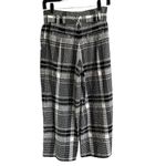 Anthropologie Ett:twa 0 Luca Plaid Wide Leg Crops Crop Pants High Rise Belted Photo 2