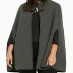 Torrid  Marled Knit Faux Leather Trim Cape Grey, OS New Photo 1