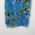 Cejon Vintage Blue Multicolor Silk Geometric Print Long Rectangle Silk Scarf Y2k Photo 2
