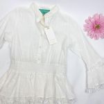 Waimari Calamaro Tiered Ruffle Smocked Beach Coastal Bridal Mini Dress: White Photo 6