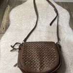 Antik Kraft  Brown Vegan Leather Gold Crossbody Bag Photo 0