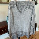 Cozy Sweater Fringe Western V Neck Rodeo Acrylic Wool Womens S Oversized Tan Photo 5