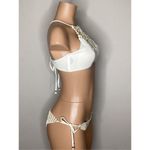 Anthropologie New. WET L.A. ivory and gold macrame bikini. Small. Retails $176 Photo 3